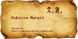Kubicza Margit névjegykártya